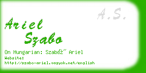 ariel szabo business card